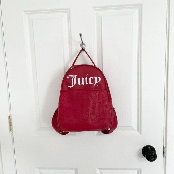 Women Juicy Couture Faux Leather Backpack in Red - Picture 1 of 16